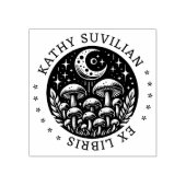 Ex libris Buch Briefmarke mit Pilzen Gummistempel (Prägung)