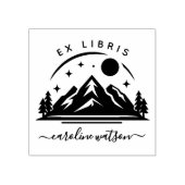 Ex libris Buchstempel mit Berg Gummistempel (Prägung)