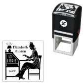 Ex Libris Buchzeichen Deko Lady Schreibtisch Custo Permastempel (Beispiel)