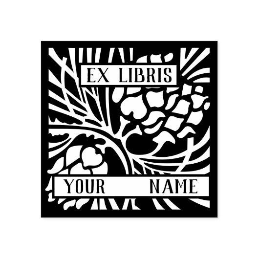 Ex Libris Buchzeichen Gummi Briefmarke Gummistempel (Prägung)