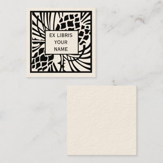 Ex Libris Buchzeichen-Kiefer Quadratische Visitenkarte (Vorne/Hinten)