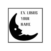 Ex Libris Buchzeichen Moon Gummistempel (Prägung)