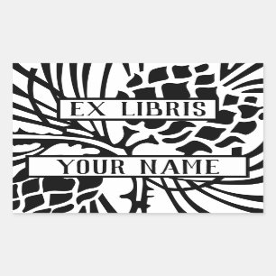 Ex Libris Buchzeichen Pine Cones Rechteckiger Aufkleber