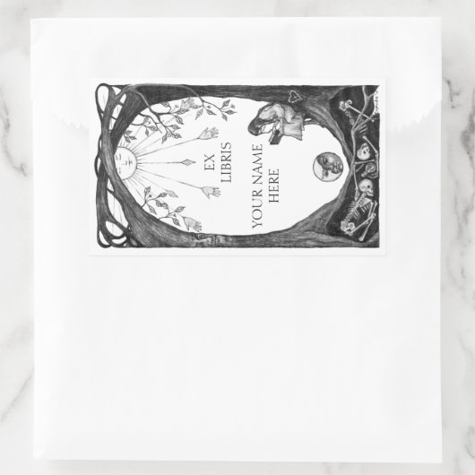 Ex Libris Buchzeichen Rechteckiger Aufkleber (Tasche)