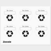 Ex Libris Buchzeichen Runder Aufkleber (Blatt)