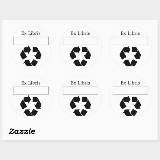 Ex Libris Buchzeichen Runder Aufkleber (Blatt)