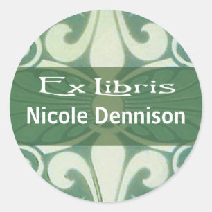 Ex Libris Buchzeichen Sticker (Tilo green)