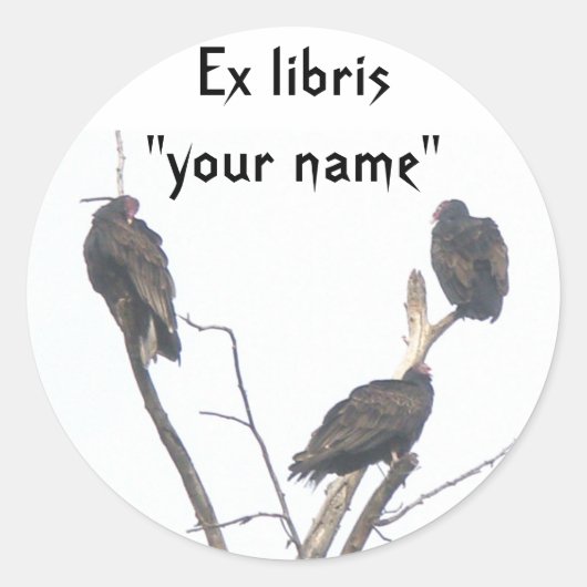 Ex Libris Buzzards Sticker zum Anpassen (Vorderseite)