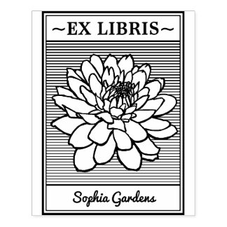 Ex Libris - Chrysanthemum Gummistempel