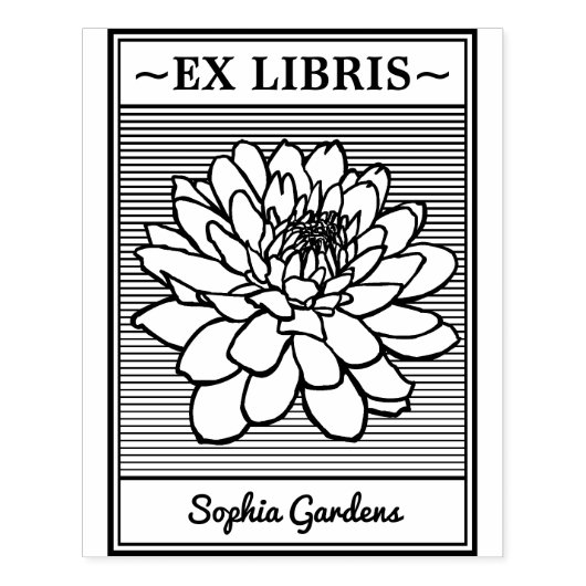 Ex Libris - Chrysanthemum Gummistempel (Prägung)