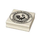 Ex Libris - Cockerel Crowing at Dawn Gummistempel (Stempel)