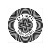 Ex Libris Concentric Circles v1 Gummistempel (Prägung)