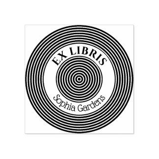 Ex Libris Concentric Circles v1 Gummistempel