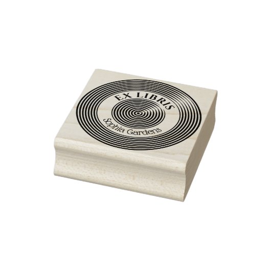 Ex Libris Concentric Circles v2 Rubber Briefmarke Gummistempel (Stempel)