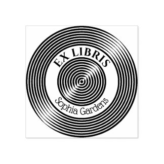 Ex Libris Concentric Circles v3 Gummistempel
