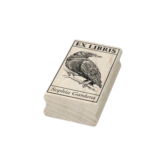Ex Libris - Crow Gummistempel (Stempel)