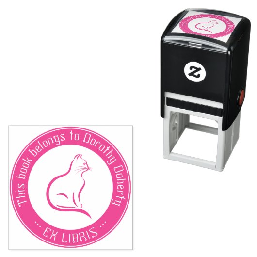 Ex Libris | Cute Cat Self-inking Stamp Permastempel (Beispiel)