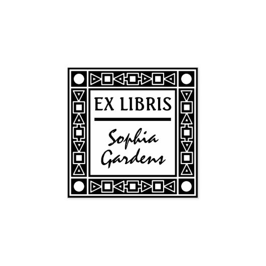 Ex Libris Decorative Gummistempel (Prägung)