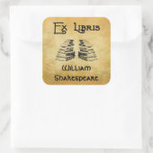 Ex Libris Deko Letters Books Custom Buchzeichen Quadratischer Aufkleber (Tasche)