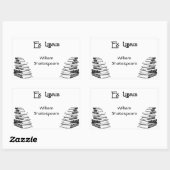 Ex Libris Deko Letters Books Custom Buchzeichen Rechteckiger Aufkleber (Blatt)