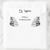 Ex Libris Deko Letters Books Custom Buchzeichen Rechteckiger Aufkleber (Tasche)