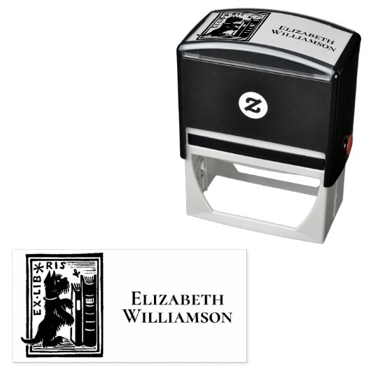 Ex Libris Dog Buchzeichen Ihr Bibliotheksbuch zurü Permastempel (Beispiel)