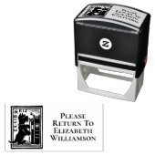 Ex Libris Dog Buchzeichen Library Book Return Permastempel (Beispiel)