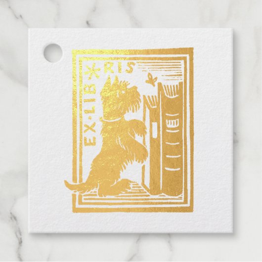 Ex Libris Dog Library Book C;lub Freundschaft Geschenkanhänger (Vorderseite)