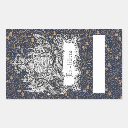 Ex-Libris Dragon-Buchzeichen Rechteckiger Aufkleber (Vorderseite)