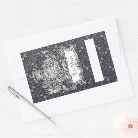 Ex-Libris Dragon-Buchzeichen Rechteckiger Aufkleber (Umschlag)