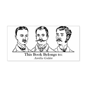 Ex Libris - Drei Männer v1 Gummistempel