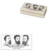 Ex Libris - Drei Männer v6 Gummistempel (Stempel)
