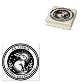 Ex Libris - Erleuchtetes Kaninchen Gummistempel (Stempel)
