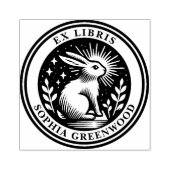 Ex Libris - Erleuchtetes Kaninchen Gummistempel (Prägung)