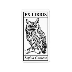 Ex Libris - Eule Adressaufkleber