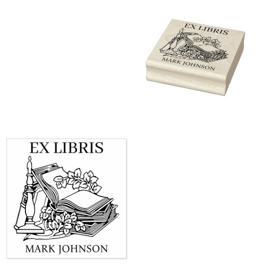 EX libris exlibris Bibliothek Buchzeichen Biblioth Gummistempel (Stempel)