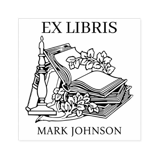 EX libris exlibris Bibliothek Buchzeichen Biblioth Gummistempel (Prägung)