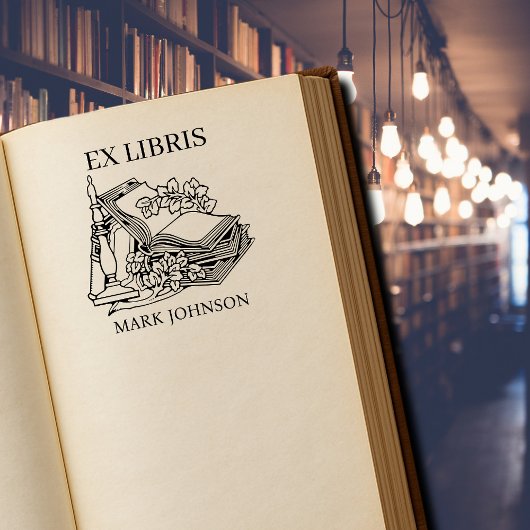 EX libris exlibris Bibliothek Buchzeichen Biblioth Gummistempel