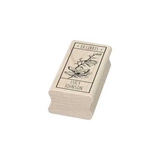 EX libris exlibris Bibliothek Buchzeichen Blume Gummistempel (Stempel)