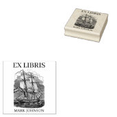 EX libris exlibris Book library Buchzeichen ship R Gummistempel (Stempel)