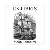EX libris exlibris Book library Buchzeichen ship R Gummistempel (Prägung)
