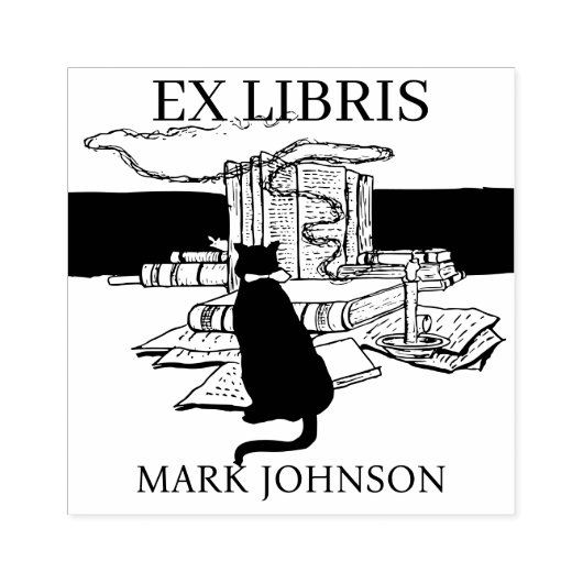 EX libris exlibris Buchzeichen Library Gummistempel (Prägung)