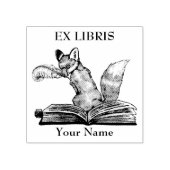 Ex Libris, Fox Book Briefmarke Gummistempel (Prägung)