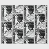 Ex Libris Frau lesend Geschenkpapier (Flach)