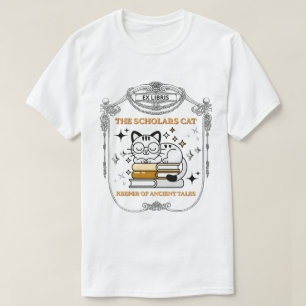 Ex Libris Gelehrtenkatze Dark Academia Vintage Büc T-Shirt