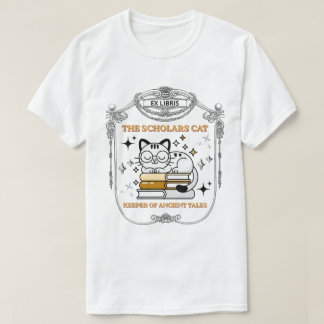 Ex Libris Gelehrtenkatze Dark Academia Vintage Büc T-Shirt