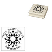 Ex Libris - Geometrische Blume 01 Gummistempel (Stempel)