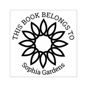 Ex Libris - Geometrische Blume 01 Gummistempel