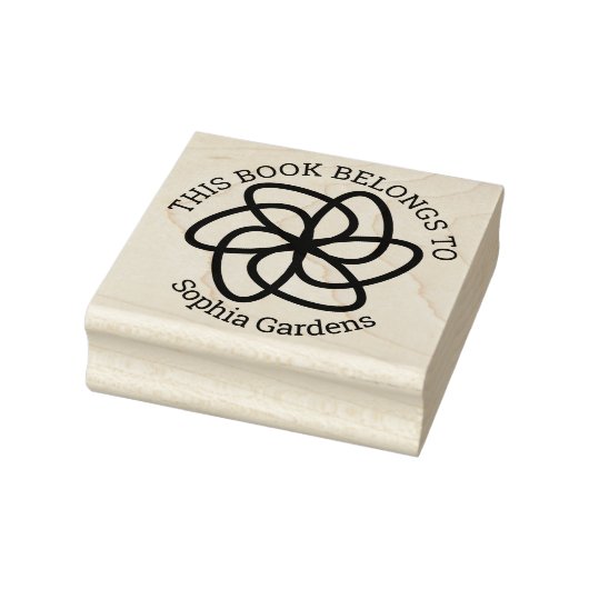 Ex Libris - Geometrische Blume 04 Gummistempel (Stempel)