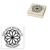 Ex Libris - Geometrische Blume 06 Gummistempel (Stempel)